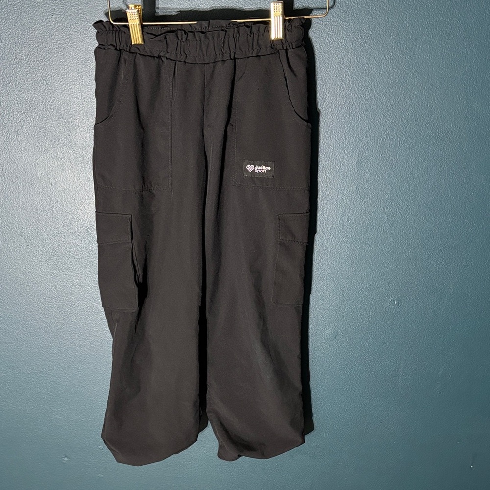 Justice Black Kids Parachute Joggers